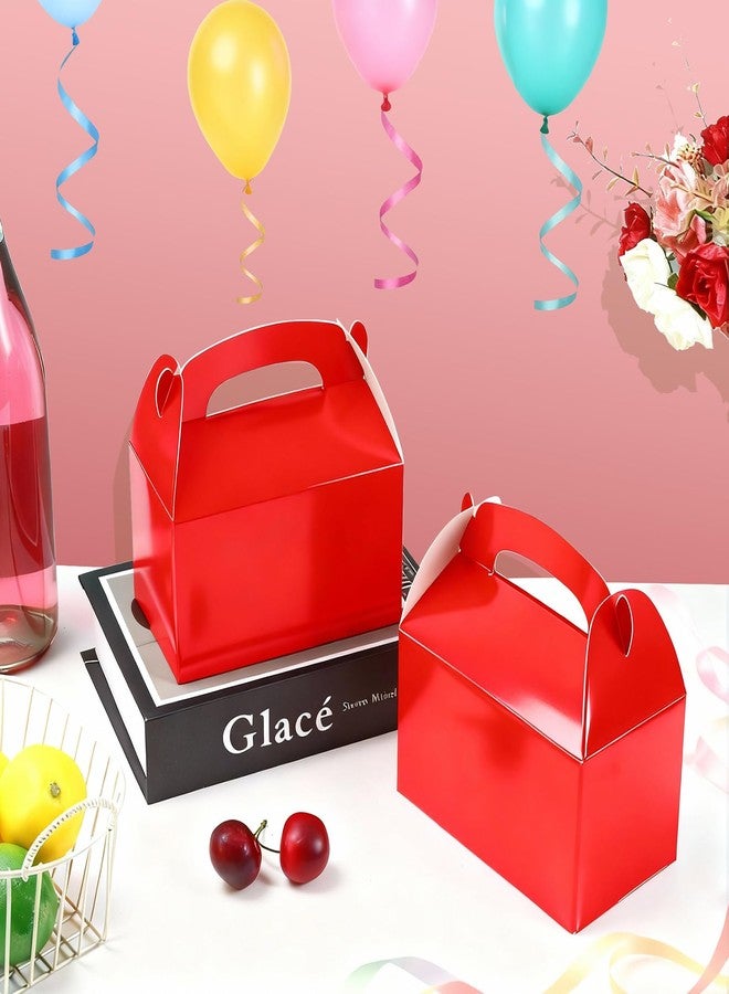 Bgtecho 24 Pack Gable Treat Boxes, 6.2 x 3.6 x 3.4 Inch Red Paper Gift Boxes, Party Favor Gable Box With Handle, Goodie Candy Box for Snacks Cookie Candy Birthday Wedding Party Supplies - Image 5